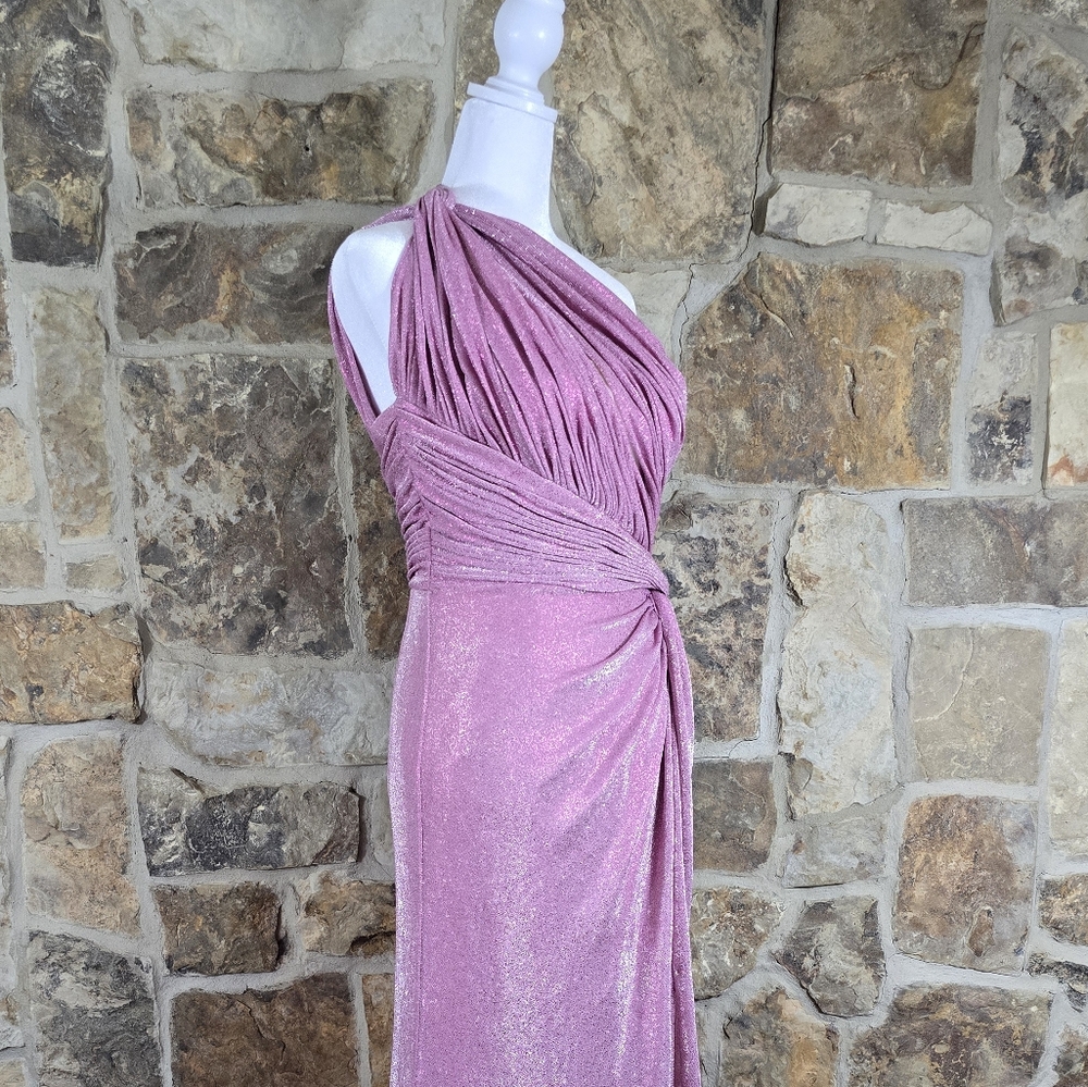Rene Ruiz Sparkle Shimmer Glitter Maxi Dress Gown - Picture 6 of 11